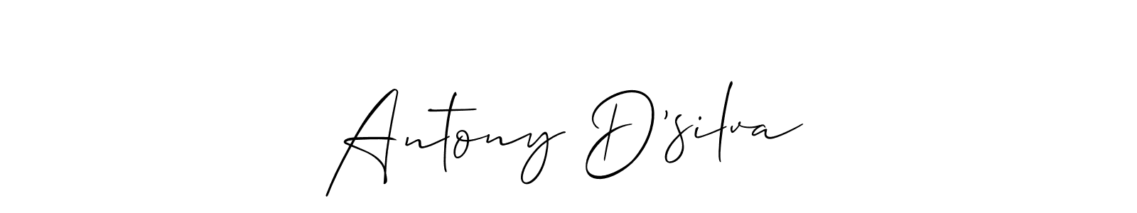 Use a signature maker to create a handwritten signature online. With this signature software, you can design (Allison_Script) your own signature for name Antony D’silva. Antony D’silva signature style 2 images and pictures png