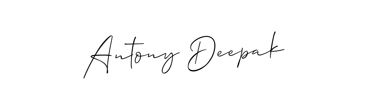 This is the best signature style for the Antony Deepak name. Also you like these signature font (Allison_Script). Mix name signature. Antony Deepak signature style 2 images and pictures png