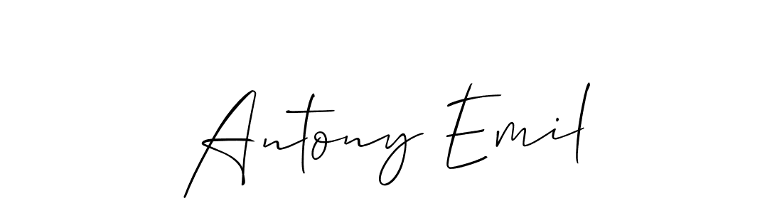 How to make Antony Emil name signature. Use Allison_Script style for creating short signs online. This is the latest handwritten sign. Antony Emil signature style 2 images and pictures png