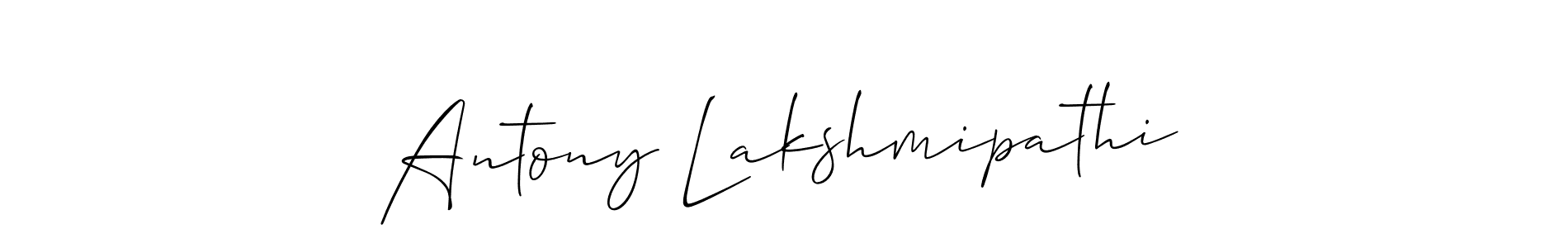How to make Antony Lakshmipathi name signature. Use Allison_Script style for creating short signs online. This is the latest handwritten sign. Antony Lakshmipathi signature style 2 images and pictures png