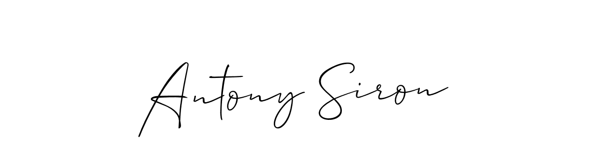 if you are searching for the best signature style for your name Antony Siron. so please give up your signature search. here we have designed multiple signature styles  using Allison_Script. Antony Siron signature style 2 images and pictures png