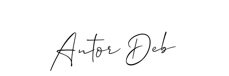 You should practise on your own different ways (Allison_Script) to write your name (Antor Deb) in signature. don't let someone else do it for you. Antor Deb signature style 2 images and pictures png