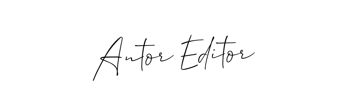 Create a beautiful signature design for name Antor Editor. With this signature (Allison_Script) fonts, you can make a handwritten signature for free. Antor Editor signature style 2 images and pictures png