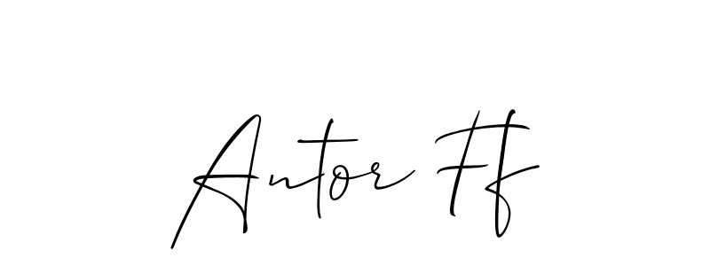 Make a beautiful signature design for name Antor Ff. With this signature (Allison_Script) style, you can create a handwritten signature for free. Antor Ff signature style 2 images and pictures png