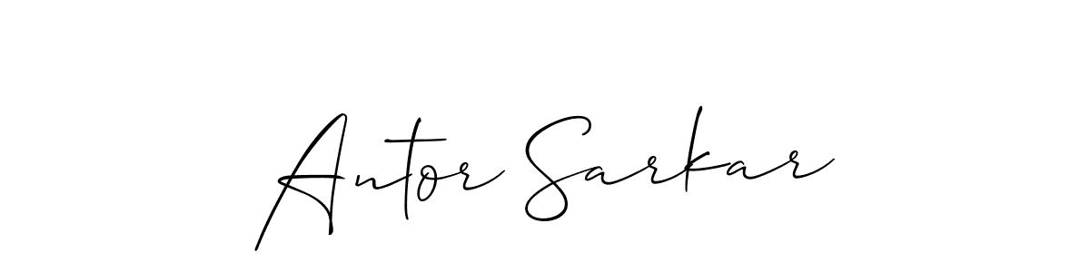 It looks lik you need a new signature style for name Antor Sarkar. Design unique handwritten (Allison_Script) signature with our free signature maker in just a few clicks. Antor Sarkar signature style 2 images and pictures png