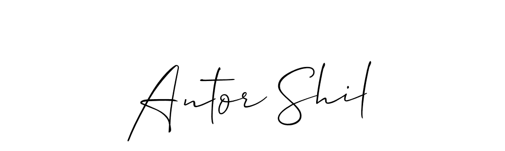 How to make Antor Shil name signature. Use Allison_Script style for creating short signs online. This is the latest handwritten sign. Antor Shil signature style 2 images and pictures png