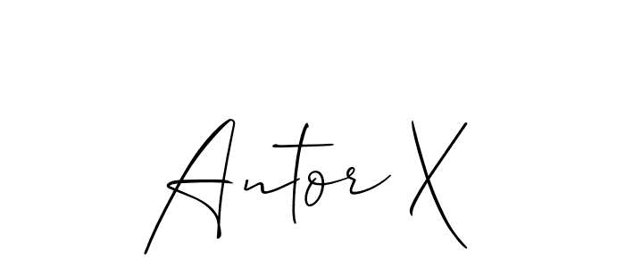 How to make Antor X name signature. Use Allison_Script style for creating short signs online. This is the latest handwritten sign. Antor X signature style 2 images and pictures png