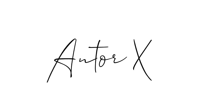 if you are searching for the best signature style for your name Antor X. so please give up your signature search. here we have designed multiple signature styles  using Allison_Script. Antor X signature style 2 images and pictures png