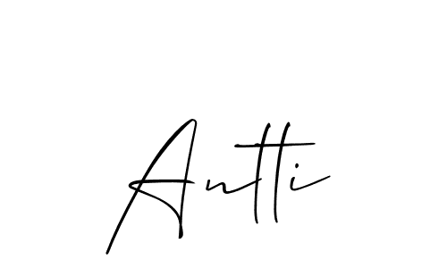 Make a beautiful signature design for name Antti. With this signature (Allison_Script) style, you can create a handwritten signature for free. Antti signature style 2 images and pictures png