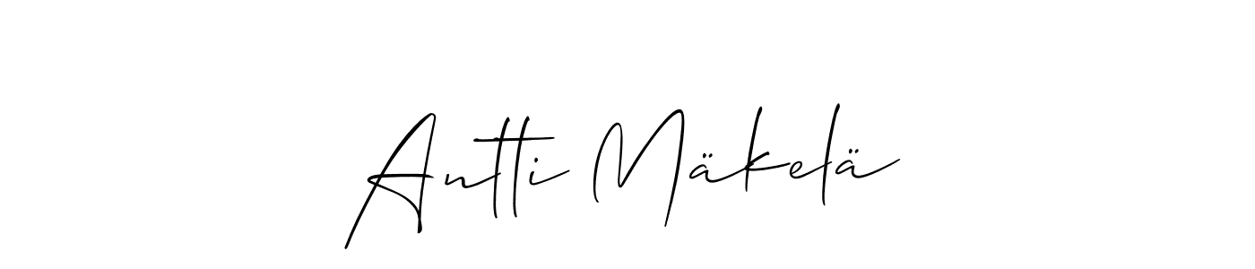 Use a signature maker to create a handwritten signature online. With this signature software, you can design (Allison_Script) your own signature for name Antti Mäkelä. Antti Mäkelä signature style 2 images and pictures png