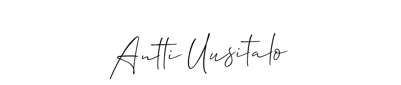 Make a beautiful signature design for name Antti Uusitalo. With this signature (Allison_Script) style, you can create a handwritten signature for free. Antti Uusitalo signature style 2 images and pictures png