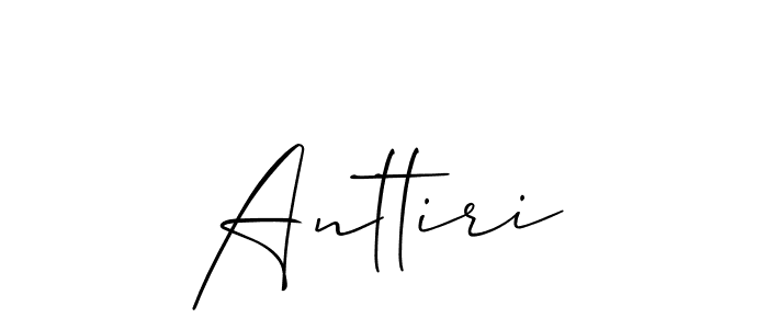 The best way (Allison_Script) to make a short signature is to pick only two or three words in your name. The name Anttiri include a total of six letters. For converting this name. Anttiri signature style 2 images and pictures png