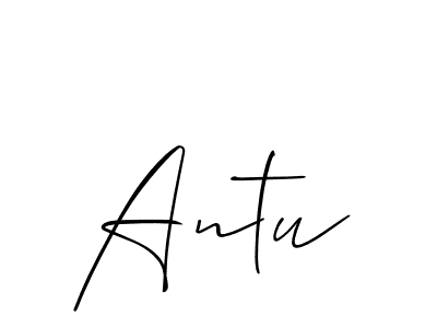 How to make Antu signature? Allison_Script is a professional autograph style. Create handwritten signature for Antu name. Antu signature style 2 images and pictures png