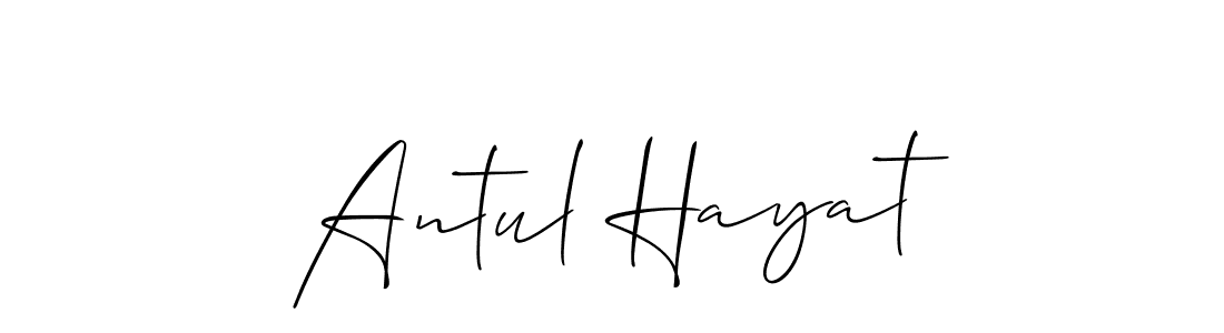 You should practise on your own different ways (Allison_Script) to write your name (Antul Hayat) in signature. don't let someone else do it for you. Antul Hayat signature style 2 images and pictures png
