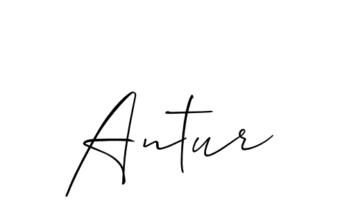 Use a signature maker to create a handwritten signature online. With this signature software, you can design (Allison_Script) your own signature for name Antur. Antur signature style 2 images and pictures png