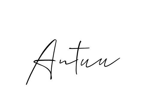 Similarly Allison_Script is the best handwritten signature design. Signature creator online .You can use it as an online autograph creator for name Antuu. Antuu signature style 2 images and pictures png