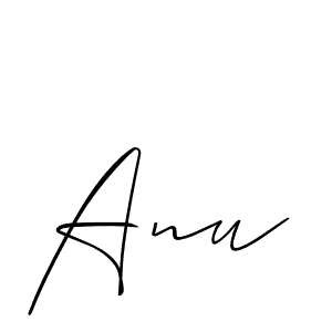 Make a beautiful signature design for name Anu. With this signature (Allison_Script) style, you can create a handwritten signature for free. Anu signature style 2 images and pictures png
