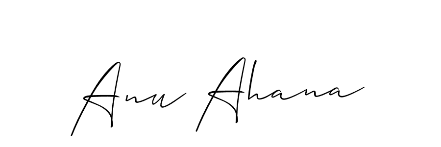 if you are searching for the best signature style for your name Anu Ahana. so please give up your signature search. here we have designed multiple signature styles  using Allison_Script. Anu Ahana signature style 2 images and pictures png