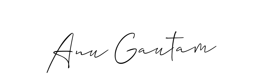 Anu Gautam stylish signature style. Best Handwritten Sign (Allison_Script) for my name. Handwritten Signature Collection Ideas for my name Anu Gautam. Anu Gautam signature style 2 images and pictures png
