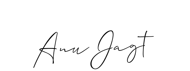 Also You can easily find your signature by using the search form. We will create Anu Jagt name handwritten signature images for you free of cost using Allison_Script sign style. Anu Jagt signature style 2 images and pictures png