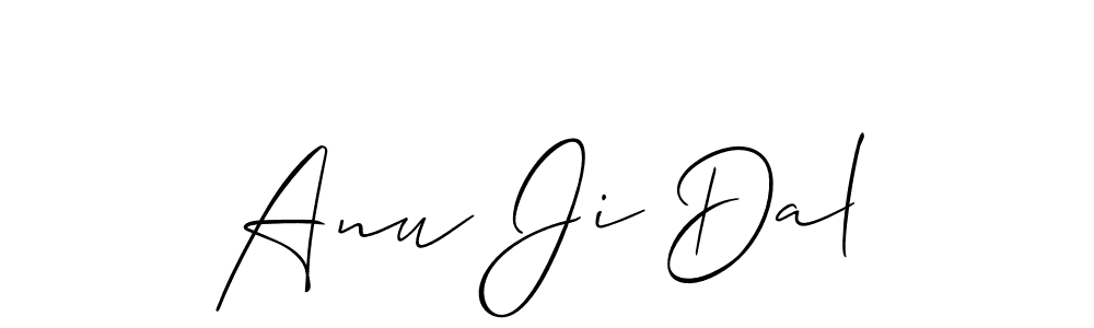 Also You can easily find your signature by using the search form. We will create Anu Ji Dal name handwritten signature images for you free of cost using Allison_Script sign style. Anu Ji Dal signature style 2 images and pictures png