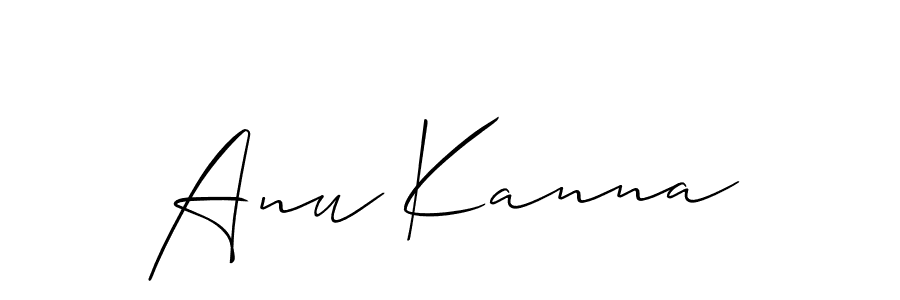 Allison_Script is a professional signature style that is perfect for those who want to add a touch of class to their signature. It is also a great choice for those who want to make their signature more unique. Get Anu Kanna name to fancy signature for free. Anu Kanna signature style 2 images and pictures png