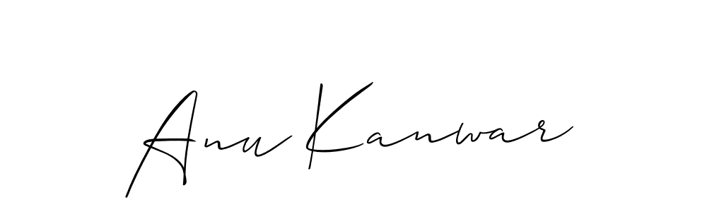 How to make Anu Kanwar name signature. Use Allison_Script style for creating short signs online. This is the latest handwritten sign. Anu Kanwar signature style 2 images and pictures png