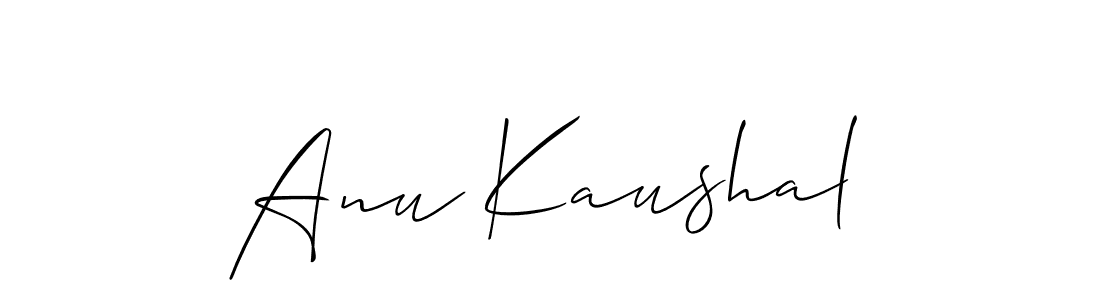 Create a beautiful signature design for name Anu Kaushal. With this signature (Allison_Script) fonts, you can make a handwritten signature for free. Anu Kaushal signature style 2 images and pictures png