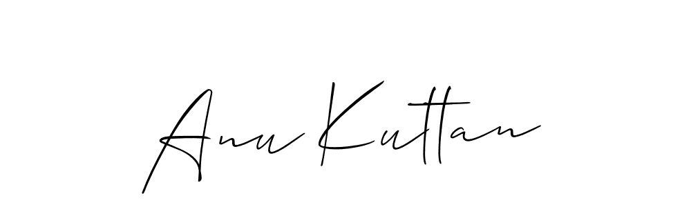 Allison_Script is a professional signature style that is perfect for those who want to add a touch of class to their signature. It is also a great choice for those who want to make their signature more unique. Get Anu Kuttan name to fancy signature for free. Anu Kuttan signature style 2 images and pictures png