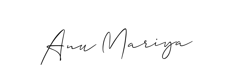 Also You can easily find your signature by using the search form. We will create Anu Mariya name handwritten signature images for you free of cost using Allison_Script sign style. Anu Mariya signature style 2 images and pictures png