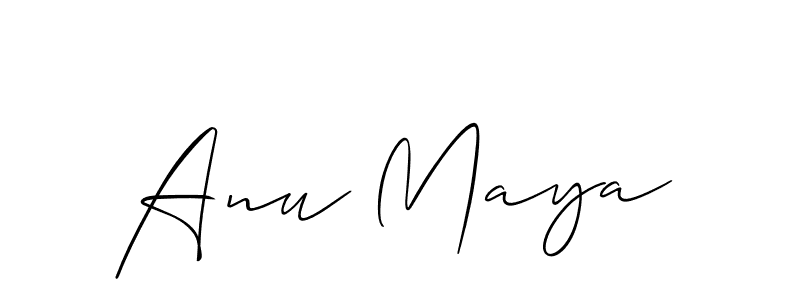 Make a beautiful signature design for name Anu Maya. With this signature (Allison_Script) style, you can create a handwritten signature for free. Anu Maya signature style 2 images and pictures png