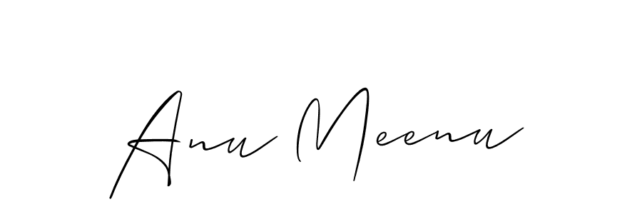Use a signature maker to create a handwritten signature online. With this signature software, you can design (Allison_Script) your own signature for name Anu Meenu. Anu Meenu signature style 2 images and pictures png