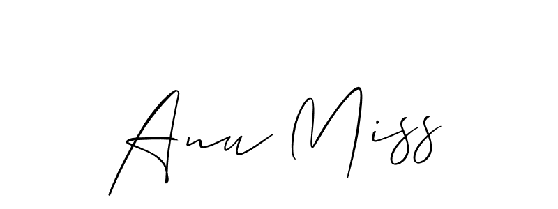 Allison_Script is a professional signature style that is perfect for those who want to add a touch of class to their signature. It is also a great choice for those who want to make their signature more unique. Get Anu Miss name to fancy signature for free. Anu Miss signature style 2 images and pictures png