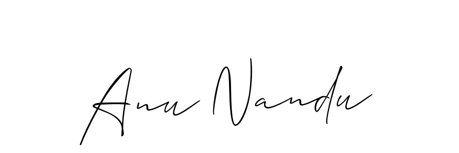 You should practise on your own different ways (Allison_Script) to write your name (Anu Nandu) in signature. don't let someone else do it for you. Anu Nandu signature style 2 images and pictures png