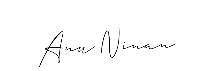 The best way (Allison_Script) to make a short signature is to pick only two or three words in your name. The name Anu Ninan include a total of six letters. For converting this name. Anu Ninan signature style 2 images and pictures png