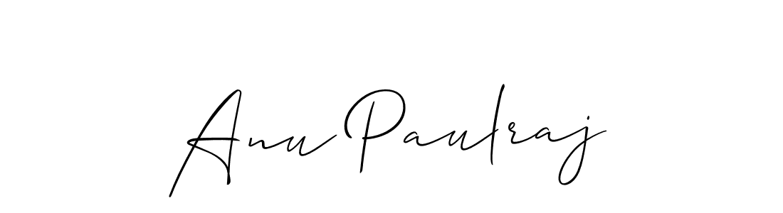 It looks lik you need a new signature style for name Anu Paulraj. Design unique handwritten (Allison_Script) signature with our free signature maker in just a few clicks. Anu Paulraj signature style 2 images and pictures png