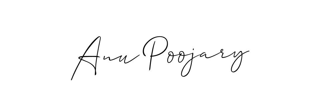 How to make Anu Poojary signature? Allison_Script is a professional autograph style. Create handwritten signature for Anu Poojary name. Anu Poojary signature style 2 images and pictures png