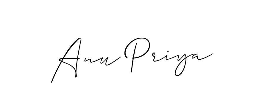 Make a beautiful signature design for name Anu Priya. With this signature (Allison_Script) style, you can create a handwritten signature for free. Anu Priya signature style 2 images and pictures png