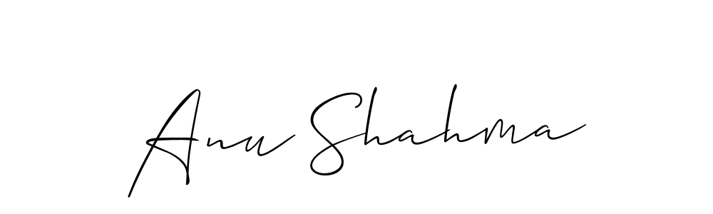 Design your own signature with our free online signature maker. With this signature software, you can create a handwritten (Allison_Script) signature for name Anu Shahma. Anu Shahma signature style 2 images and pictures png