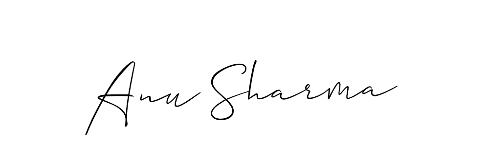 Use a signature maker to create a handwritten signature online. With this signature software, you can design (Allison_Script) your own signature for name Anu Sharma. Anu Sharma signature style 2 images and pictures png