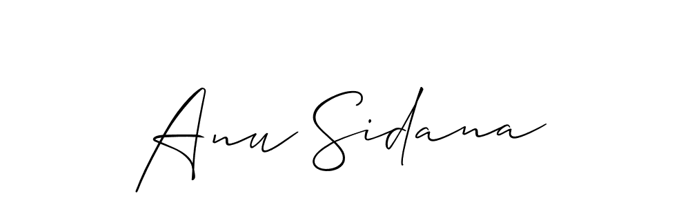 How to make Anu Sidana signature? Allison_Script is a professional autograph style. Create handwritten signature for Anu Sidana name. Anu Sidana signature style 2 images and pictures png