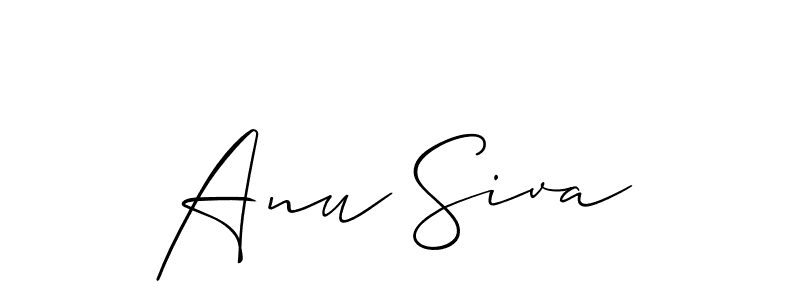 How to make Anu Siva name signature. Use Allison_Script style for creating short signs online. This is the latest handwritten sign. Anu Siva signature style 2 images and pictures png