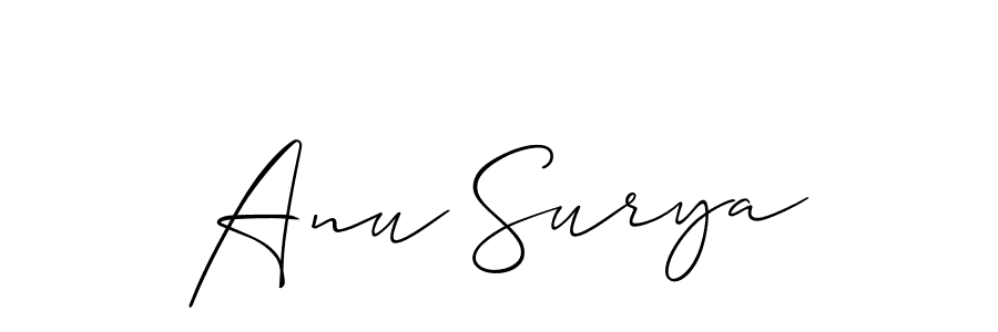 Anu Surya stylish signature style. Best Handwritten Sign (Allison_Script) for my name. Handwritten Signature Collection Ideas for my name Anu Surya. Anu Surya signature style 2 images and pictures png