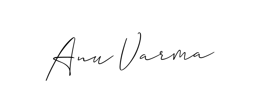 Create a beautiful signature design for name Anu Varma. With this signature (Allison_Script) fonts, you can make a handwritten signature for free. Anu Varma signature style 2 images and pictures png