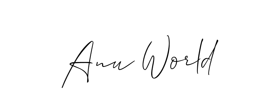 Once you've used our free online signature maker to create your best signature Allison_Script style, it's time to enjoy all of the benefits that Anu World name signing documents. Anu World signature style 2 images and pictures png