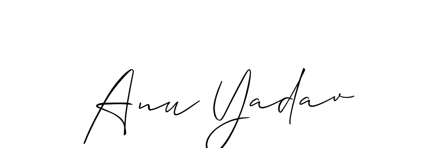 How to make Anu Yadav name signature. Use Allison_Script style for creating short signs online. This is the latest handwritten sign. Anu Yadav signature style 2 images and pictures png