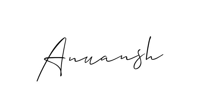 Use a signature maker to create a handwritten signature online. With this signature software, you can design (Allison_Script) your own signature for name Anuansh. Anuansh signature style 2 images and pictures png