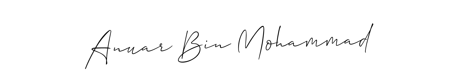 Anuar Bin Mohammad stylish signature style. Best Handwritten Sign (Allison_Script) for my name. Handwritten Signature Collection Ideas for my name Anuar Bin Mohammad. Anuar Bin Mohammad signature style 2 images and pictures png