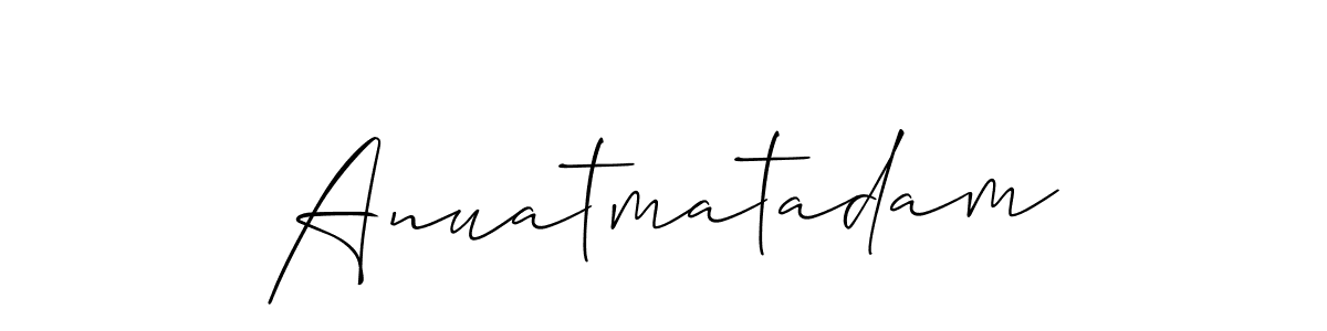 Anuatmatadam stylish signature style. Best Handwritten Sign (Allison_Script) for my name. Handwritten Signature Collection Ideas for my name Anuatmatadam. Anuatmatadam signature style 2 images and pictures png