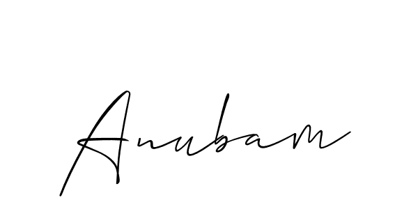 Make a beautiful signature design for name Anubam. With this signature (Allison_Script) style, you can create a handwritten signature for free. Anubam signature style 2 images and pictures png